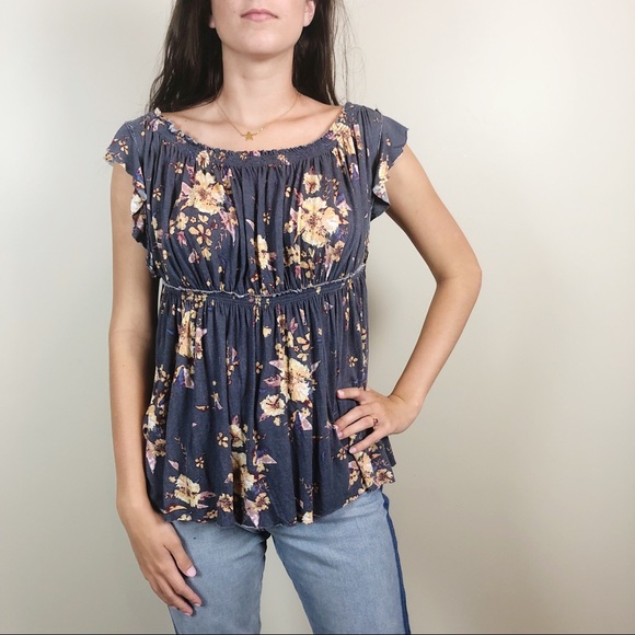 We the Free Floral Off the Shoulder Knit Top - Picture 3 of 8